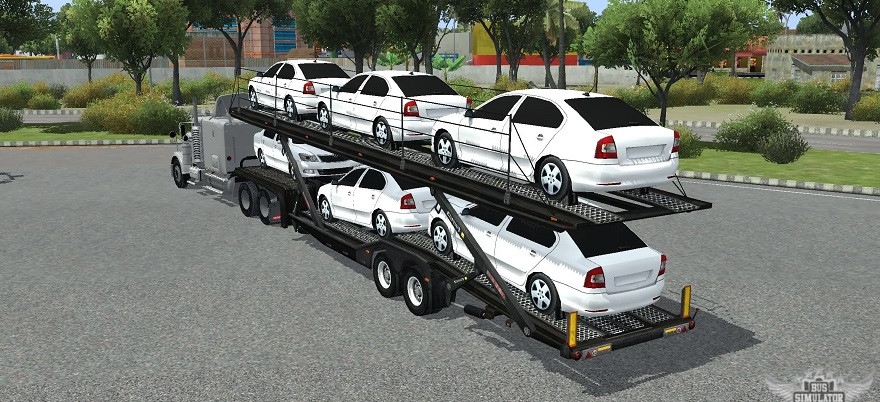 Truck Freightliner FLC12064T Cars Trailer Truck Freightliner FLC12064T Cars Trailer