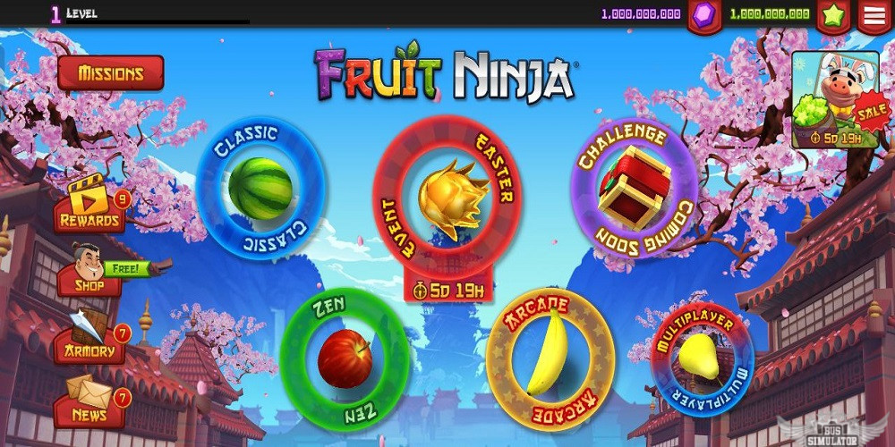 fruit ninja mod apk tampilan