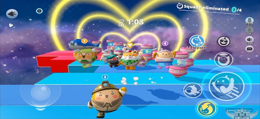 Gameplay yang tersaji di Eggy Party Mod Apk