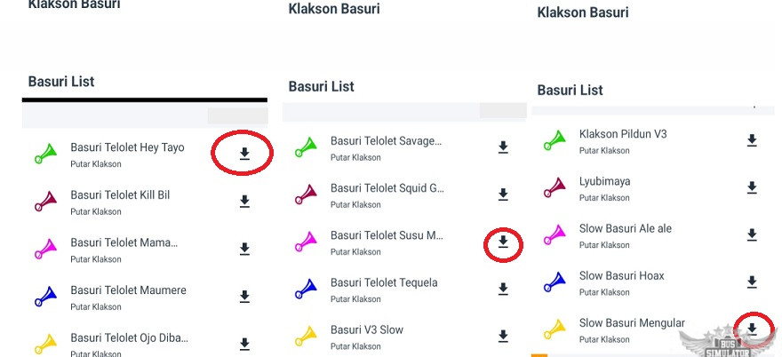 list suara Mod Telolet Basuri V3 Draka