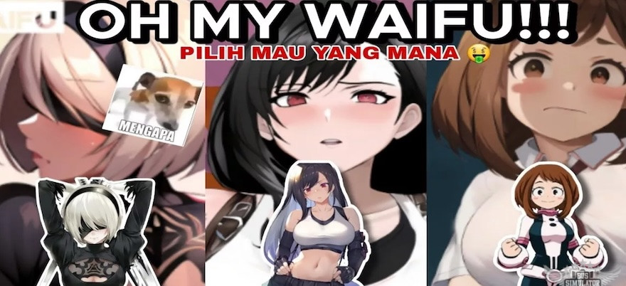 Berinteraksi dengan wanita cantik di Oh My Waifu Mod Apk