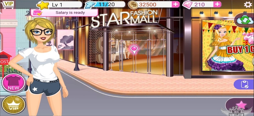 Tampilan awal game Star Girl Mod Apk