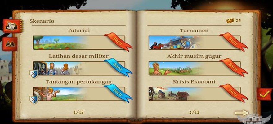 Mode permainan yang tersedia di Townsmen Mod Apk