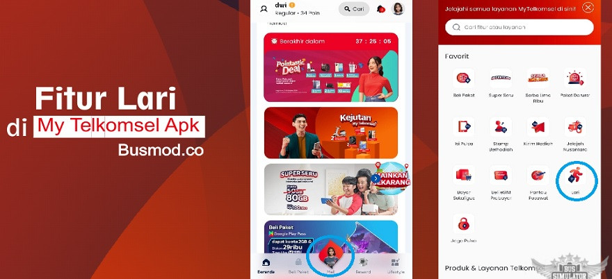 Cara memanfaatkan fitur lari di My Telkomsel Apk