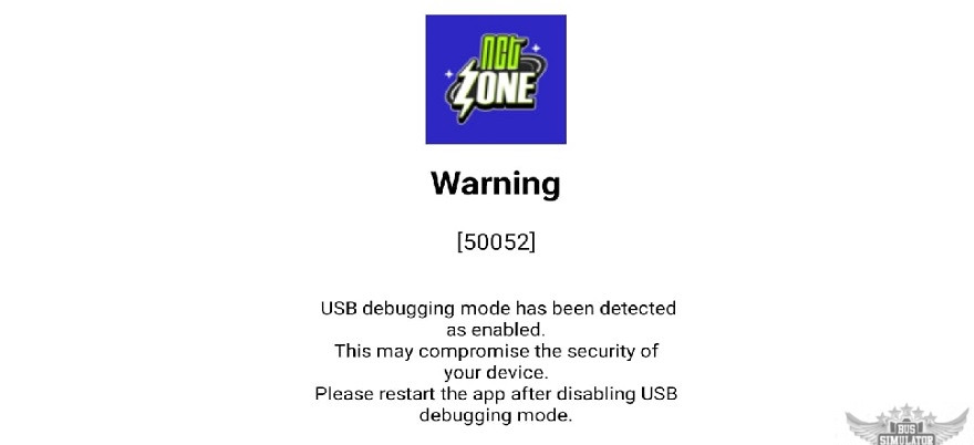 Tampilan error saat coba buka NCT Zone Apk