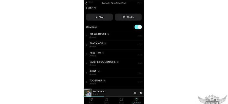 Geser tombol download untuk unduh lagu di Tidal Apk