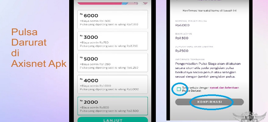 Cara pakai pulsa darurat Axisnet Apk
