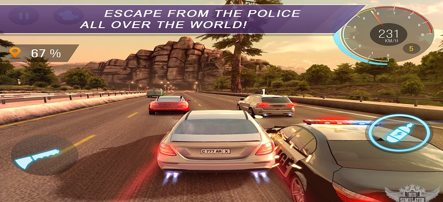 mode paling menantang di CarX Highway Racing Mod APK yakni ngebut dari kejaran polisi