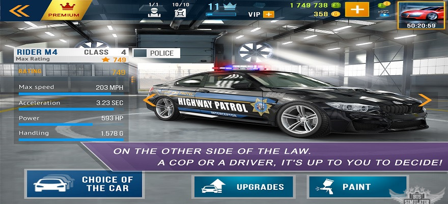 nggak hanya pembalap, kamu juga bisa jadi polisi di CarX Highway Racing Mod APK