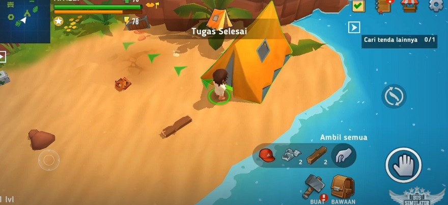 Pesisir pulau di Grand Survival Mod APK