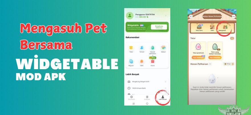 Bisa mengasuh hewan peliharaan bersama di Widgetable Mod Apk