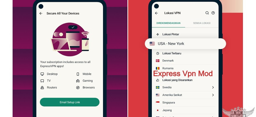 Express VPN Mod menyediakan server cepat dan stabil