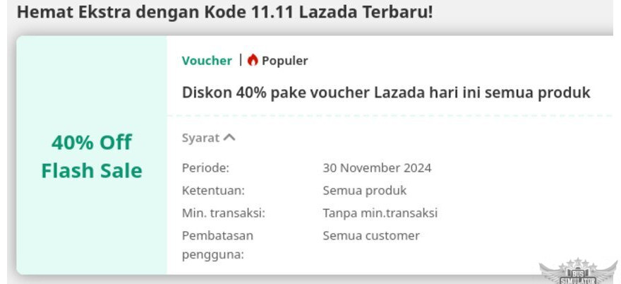 Diskon 40% promo tanggal kembar di Lazada Apk