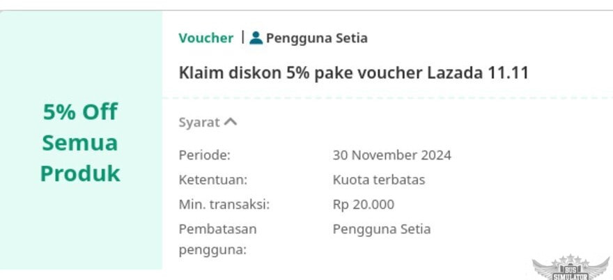 Diskon untuk pelanggan setia Lazada Apk