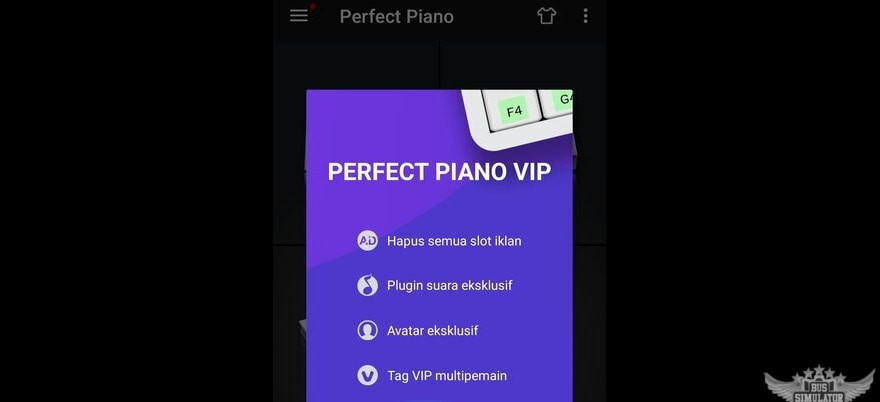 VIP Gratis yang didapatkan di Perfect Piano Mod Apk