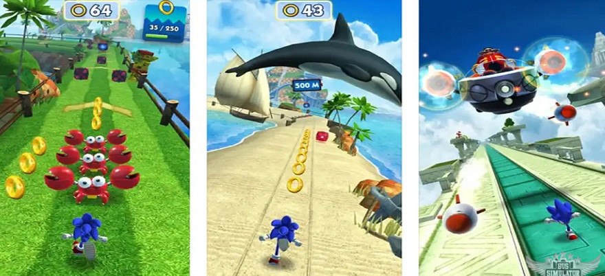 Suasana Main Game di Sonic Dash Mod Apk