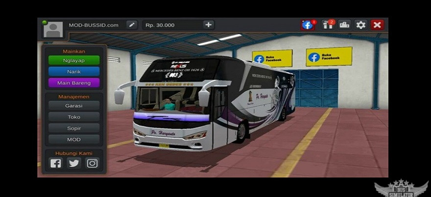 Menu Garasi Mod Bussid Rexus Akap Slendang Lama